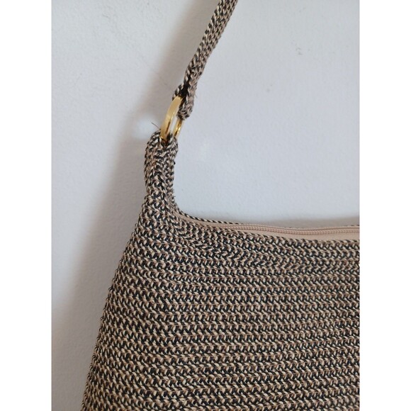 BETMAR New York Purse Tan & Black Woven Knit Vintage Tweed Handbag Shoulder Bag - Picture 3 of 13